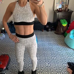 Koral white/black top and leggings (sold as combo)